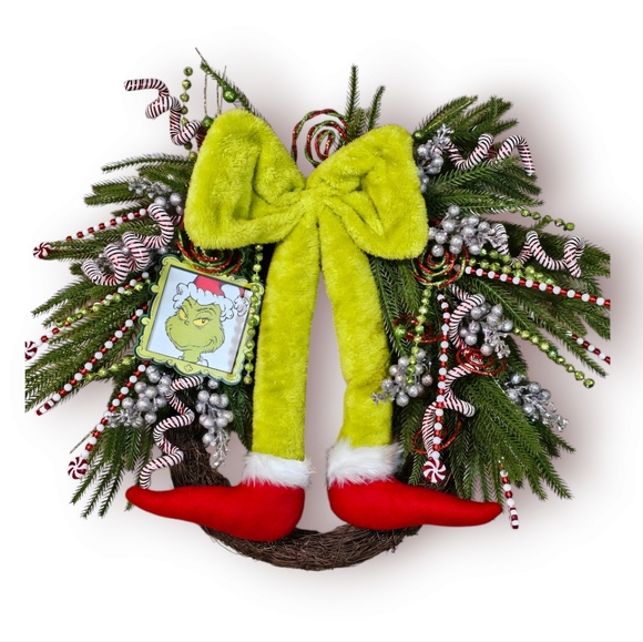 Grinch Christmas wreath - Picture 6 of 9